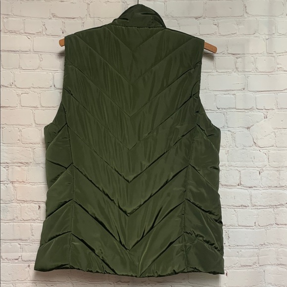 Michael Michael Kors Puffer Olive Green Quilted Vest Size M Looks New - Picture 6 of 6